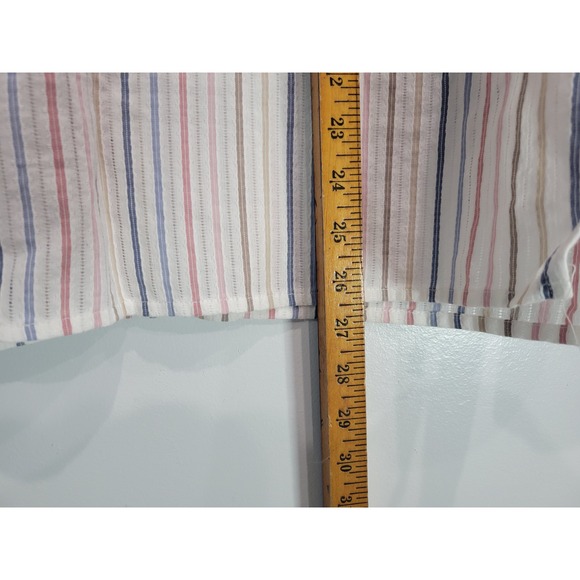 Alfred Dunner Womens Striped Floral Embroidered‎ Button Down Shirt Size 14 - Picture 7 of 7